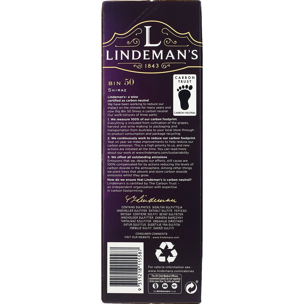 Lindeman's BIN 50 Shiraz 13,5 % 3L BIB
