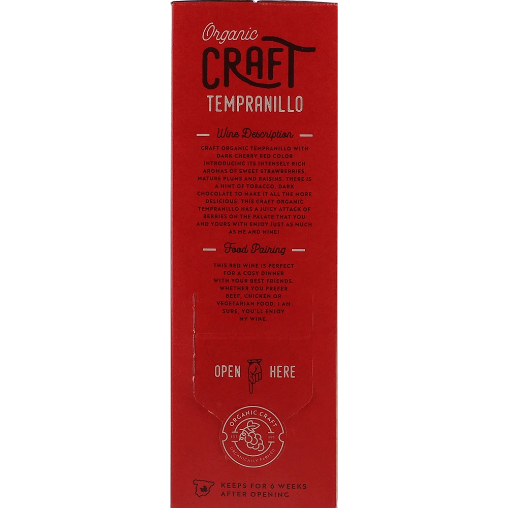 Organic Craft Tempranillo 13.5 % 3L BIB