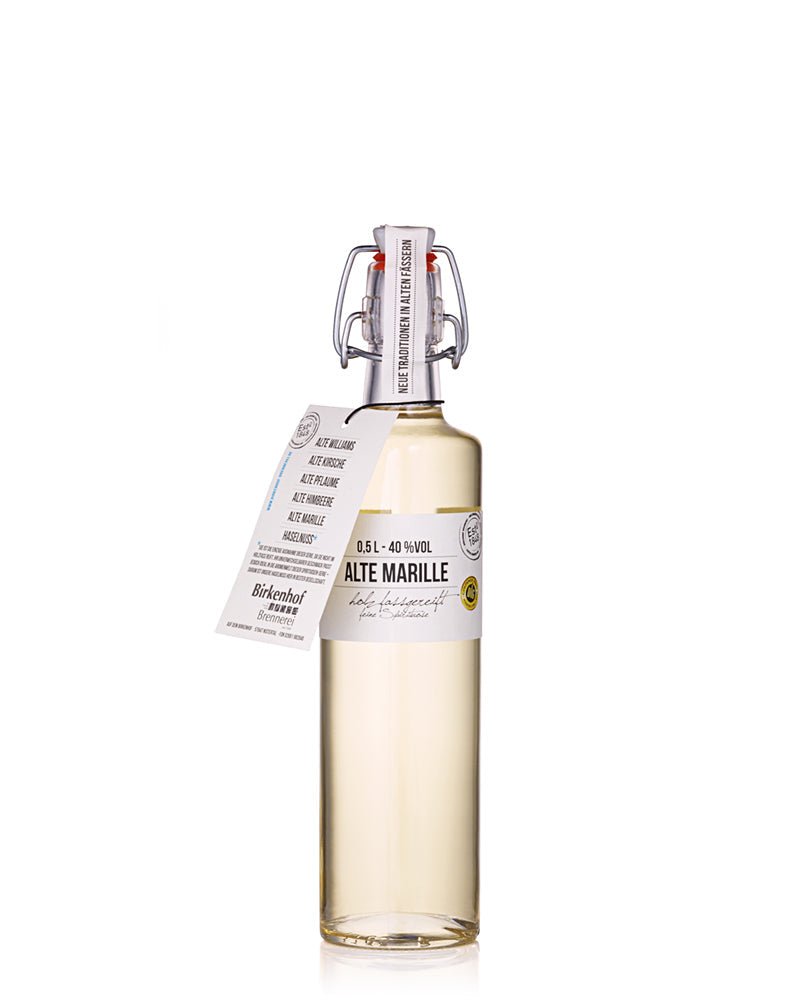 BIRKENHOF Brennerei Alte Marille feine holzfassgereifte Spirituose 0,5l Bügelflasche 40% vol. - AllSpirits