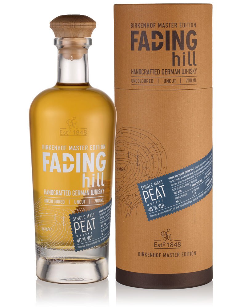 BIRKENHOF Brennerei FADING Hill | Handcrafted German Single Malt Peated Whisky 0,7l Glasflasche in Tube 45% vol. - AllSpirits
