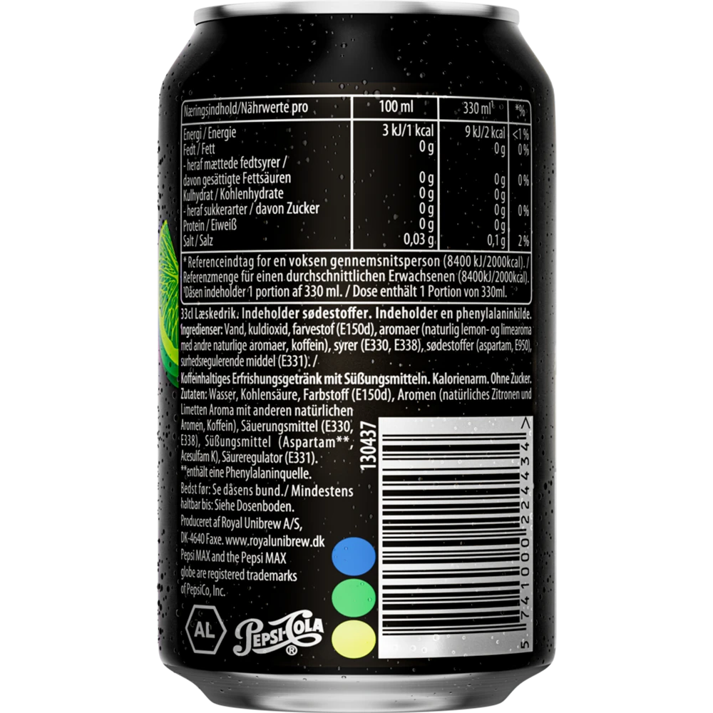 Pepsi Max Lime TRAY 24x 0,33L DS zzgl. DPG Pfand