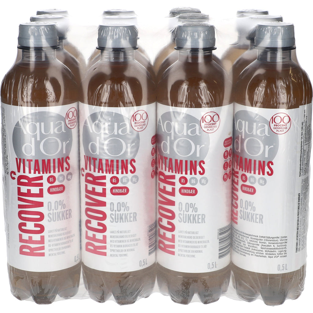 Aqua d'Or Vitamins Recover Hindbær Pack 12x0,5L PET zzgl. DPG Pfand
