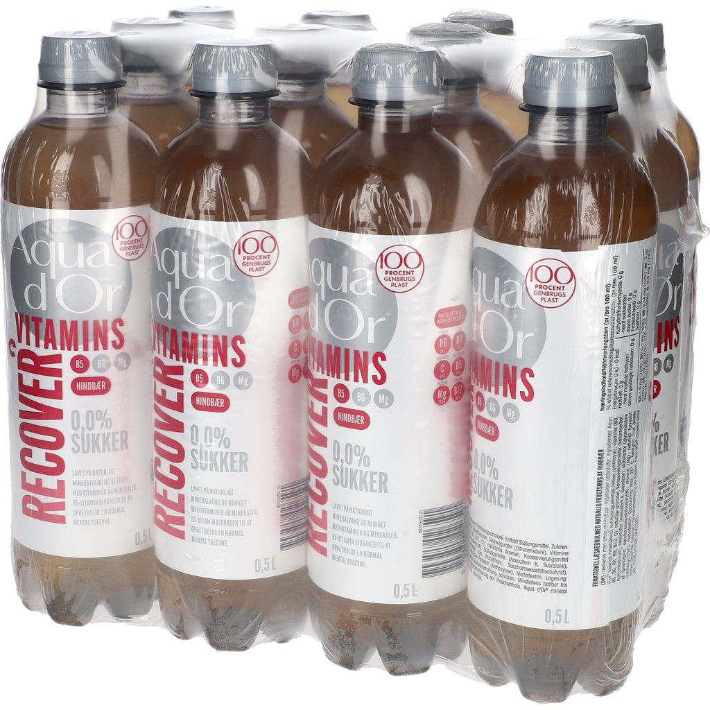 Aqua d'Or Vitamins Recover Hindbær Pack 12x0,5L PET zzgl. DPG Pfand