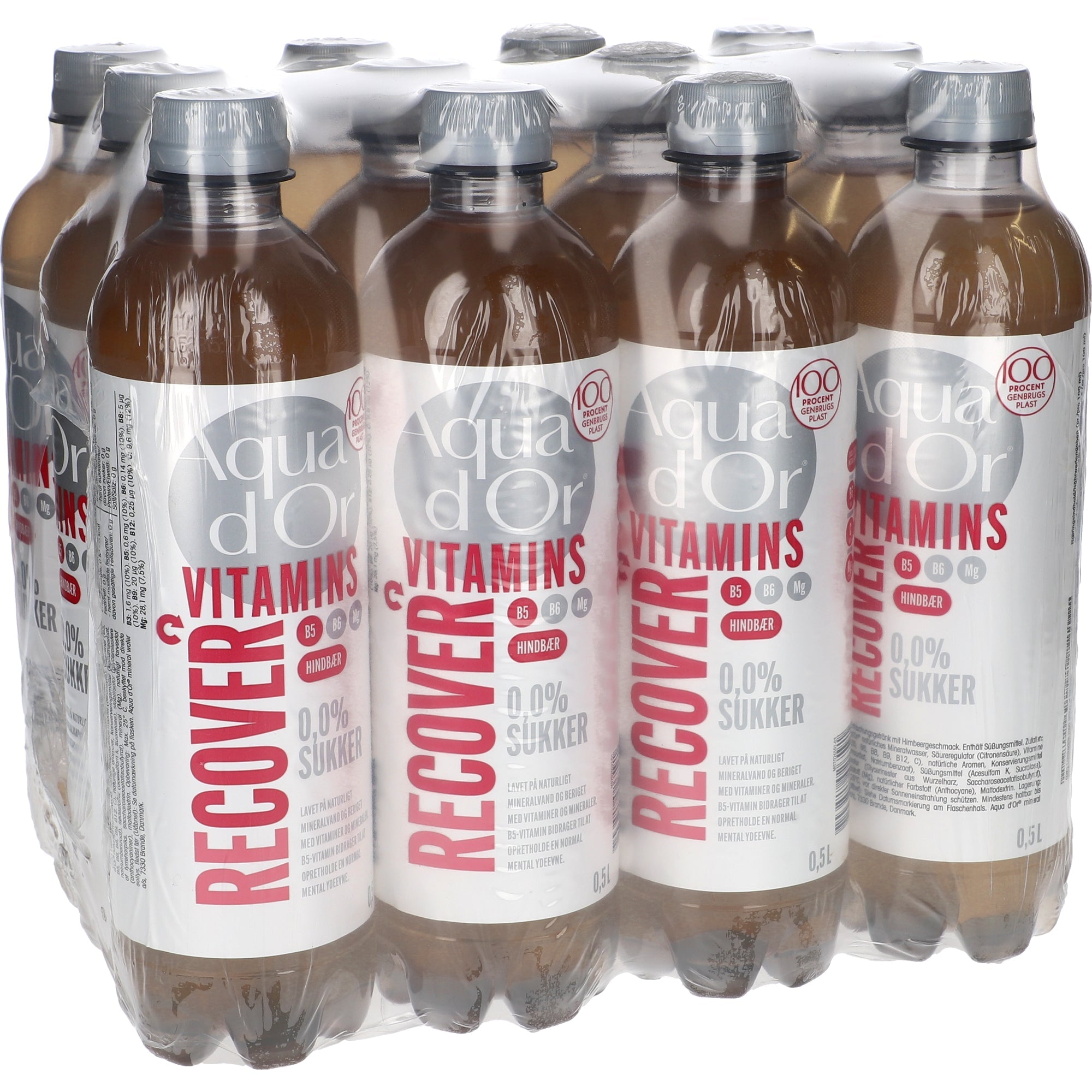 Aqua d'Or Vitamins Recover Hindbær Pack 12x0,5L PET zzgl. DPG Pfand