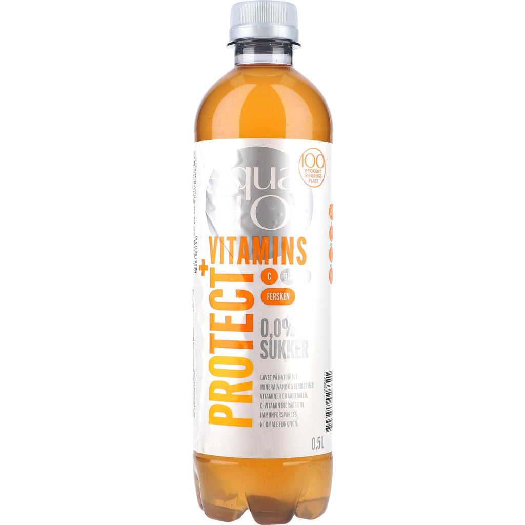 Aqua d'Or Vitamins Protect Fersken Pack 12x0,5L PET zzgl. DPG Pfand