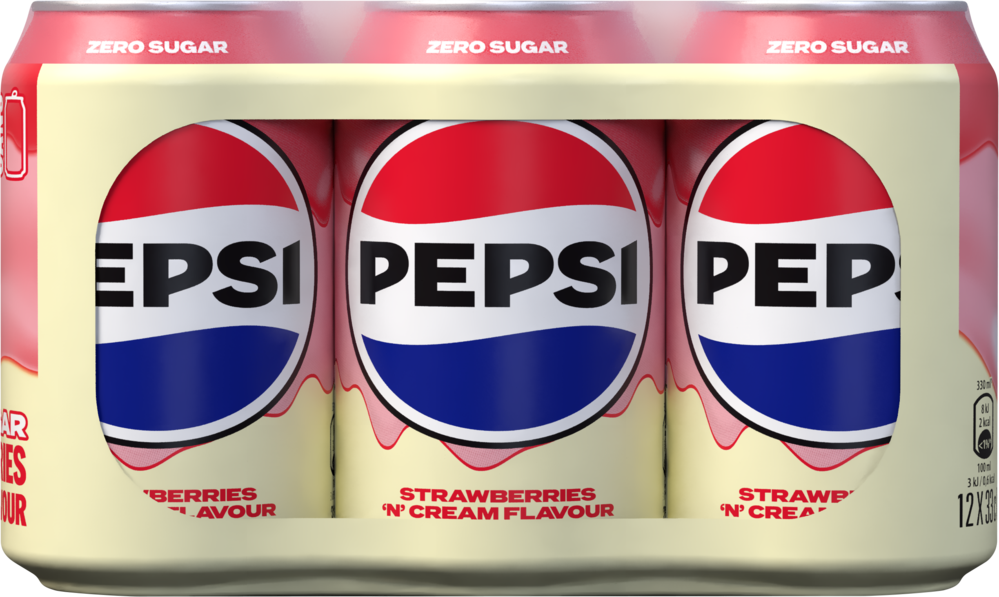 Pepsi Strawberries 'n' Cream Flavour 12x0,33L DS. zzgl. DPG Pfand