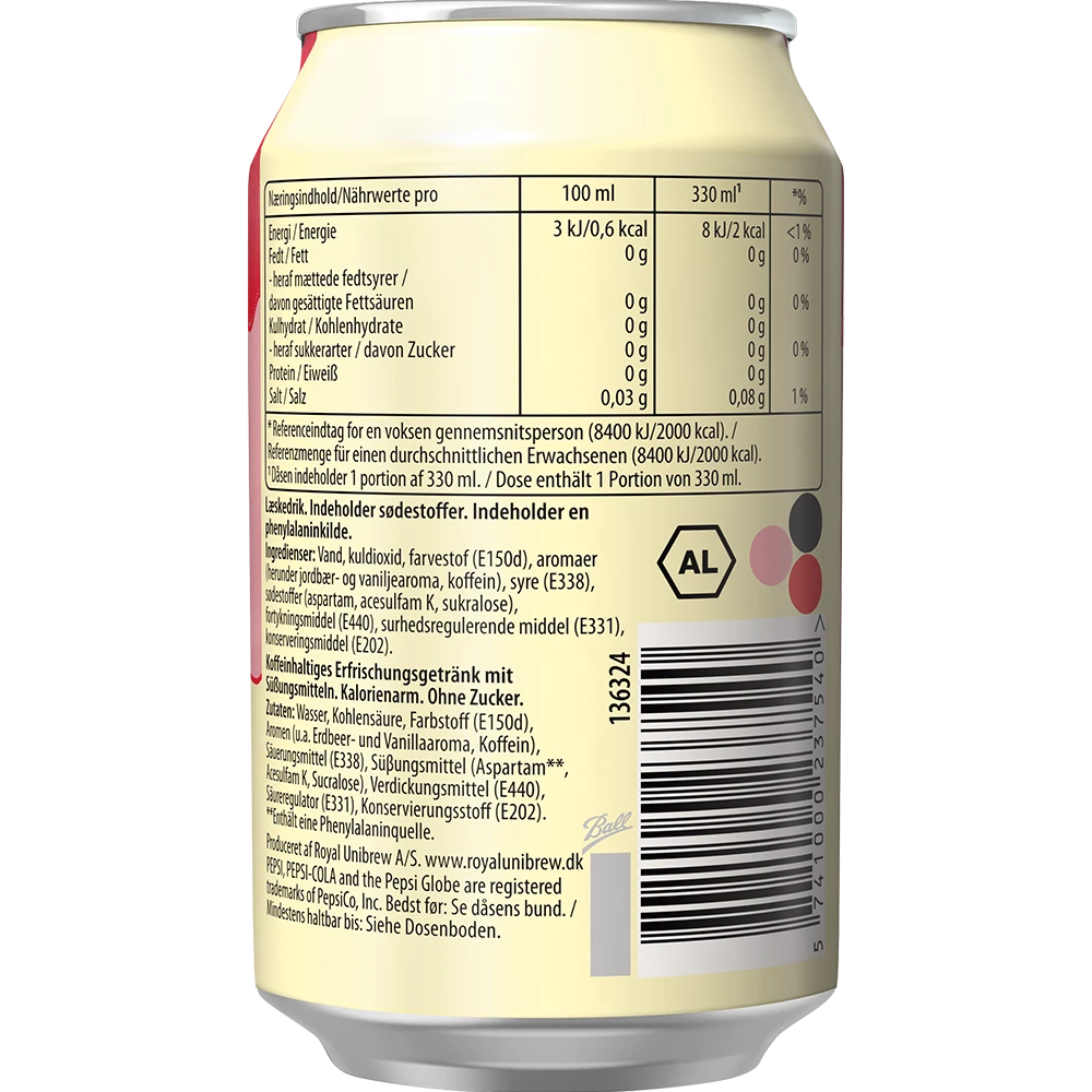 Pepsi Strawberries 'n' Cream Flavour 12x0,33L Dose zzgl. DPG Pfand