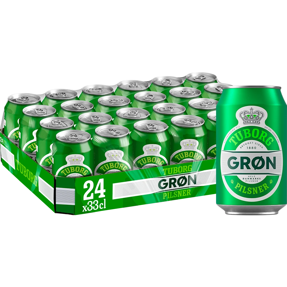 Tuborg Grøn Pilsner 4,6% TRAY 24x 0,33L DS zzgl. DPG Pfand