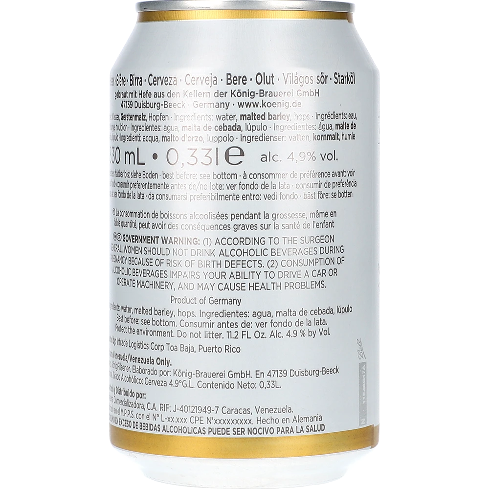 König Pilsener 4,9% TRAY 24x 0,33L DS zzgl. DPG Pfand