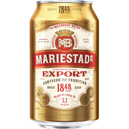 Mariestads Export 5,3% 24x0,33L Dose zzgl. DPG Pfand