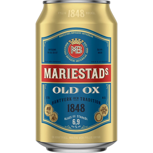 Mariestads Old Ox 6,9% 24x0,33L Dose zzgl. DPG Pfand