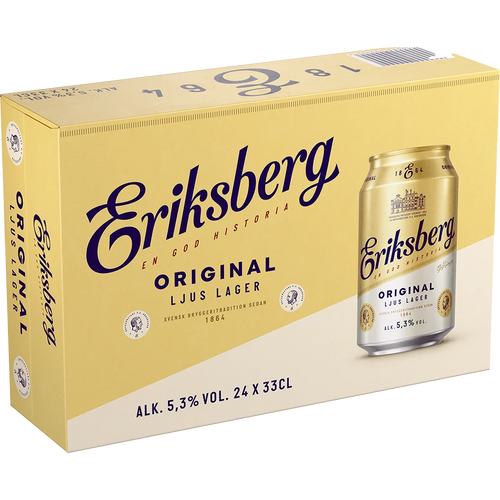 Eriksberg Lager 5,3% 24x0,33L Dose zzgl. DPG Pfand