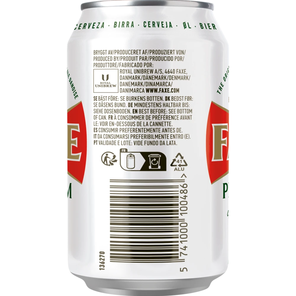 Faxe Premium Lager 4,6% 24x0,33L Dose zzgl. DPG Pfand