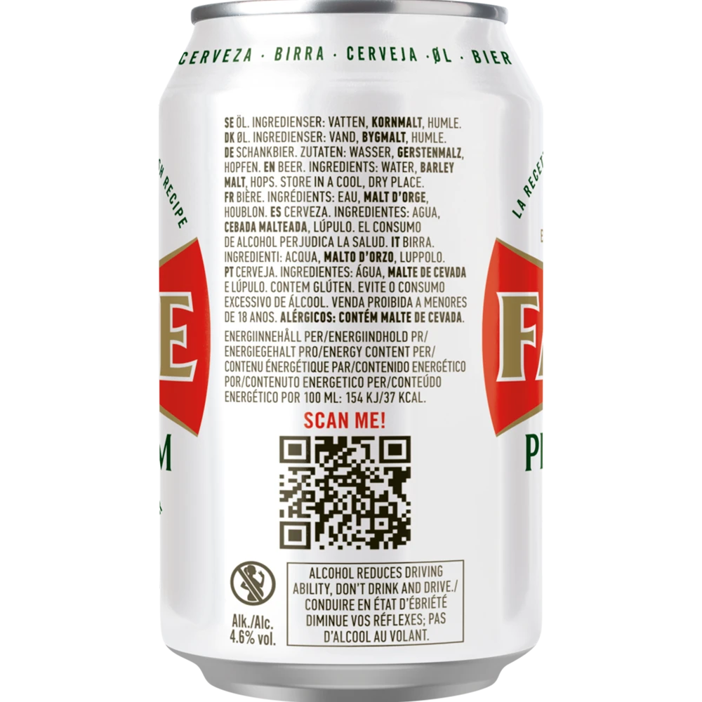 Faxe Premium Lager 4,6% 24x0,33L Dose zzgl. DPG Pfand