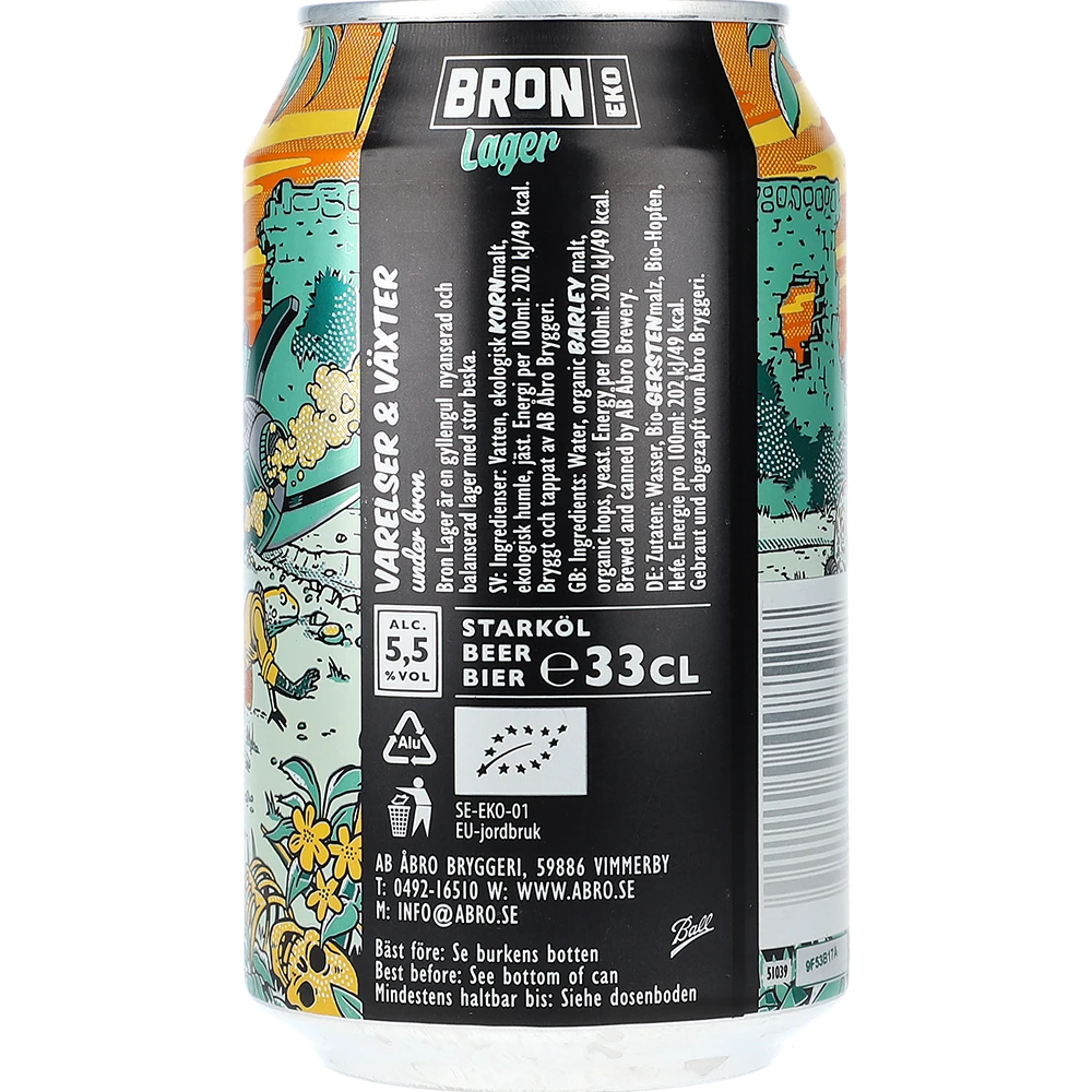 Åbro Bron Lager Ekologisk 5,5% TRAY 24 zzgl. DPG Pfand