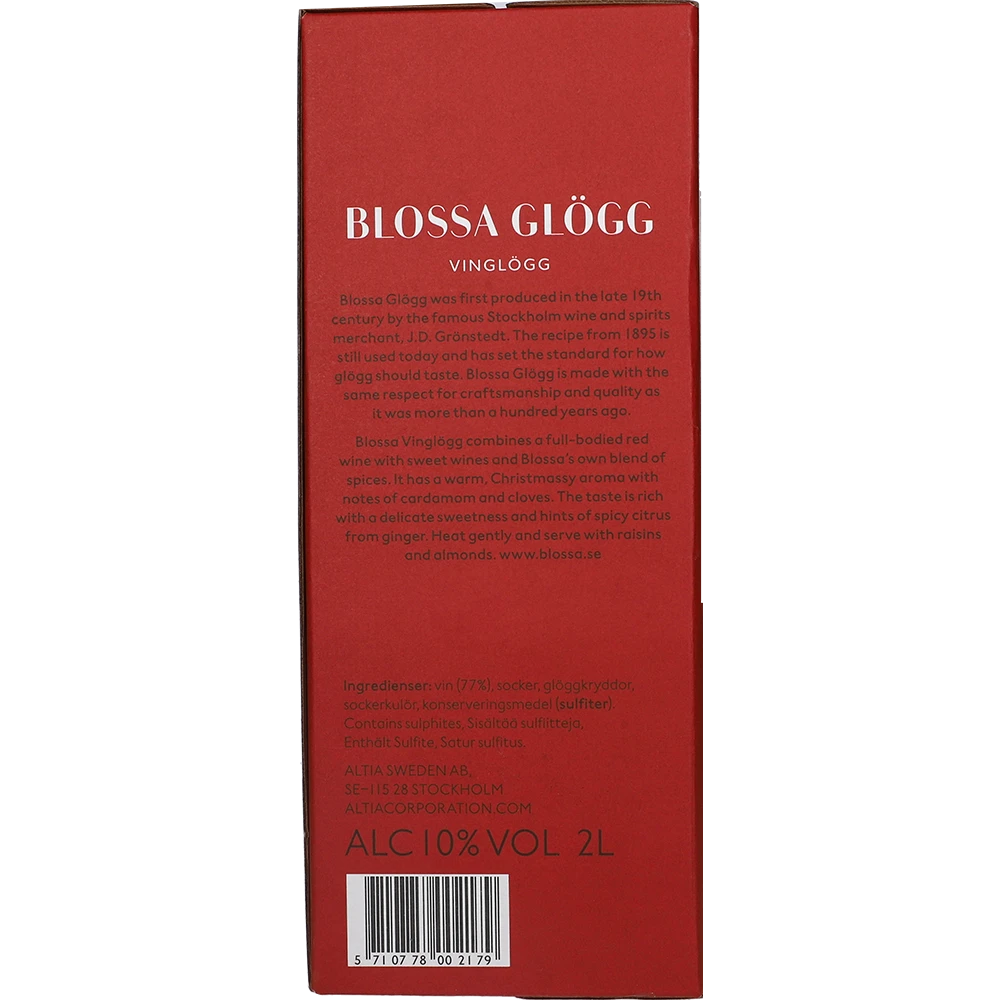 Blossa Glögg Vinglögg 10 % 2L BIB