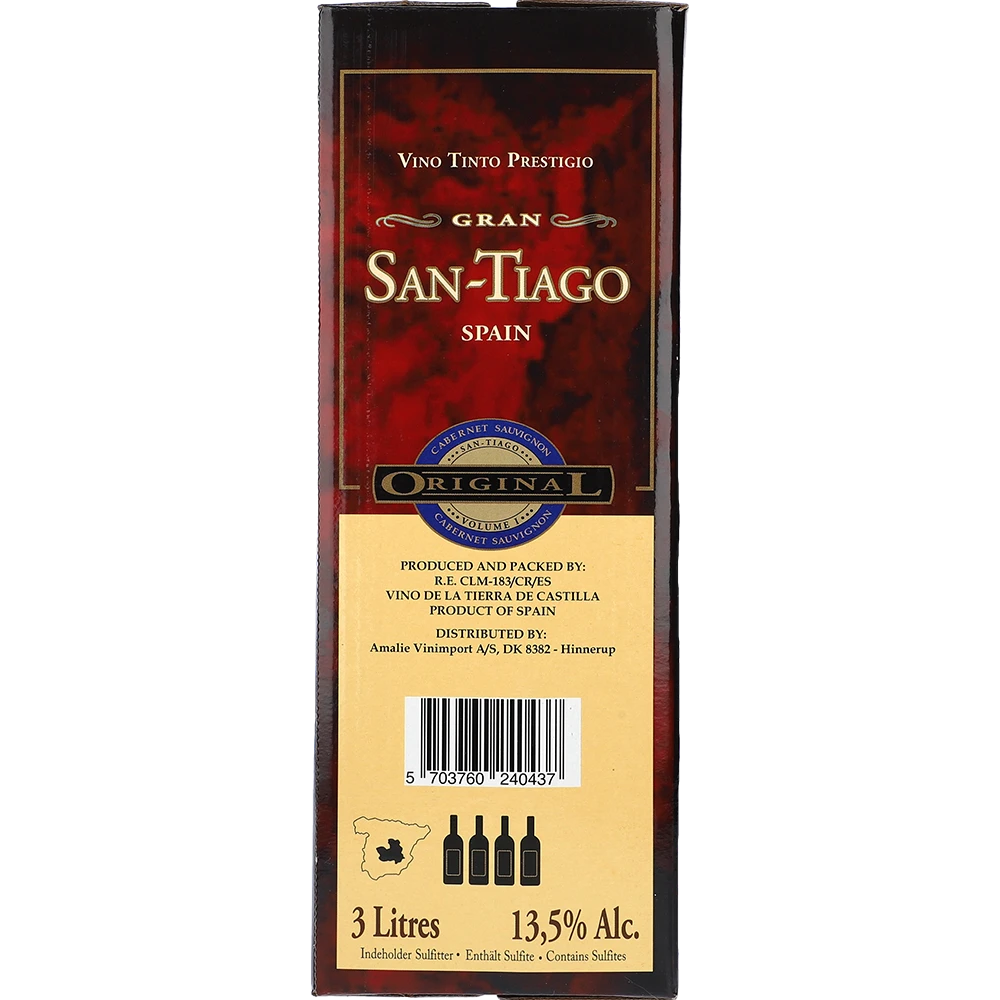 San Tiago Cabernet Sauvignon 13.5 % 3L BIB