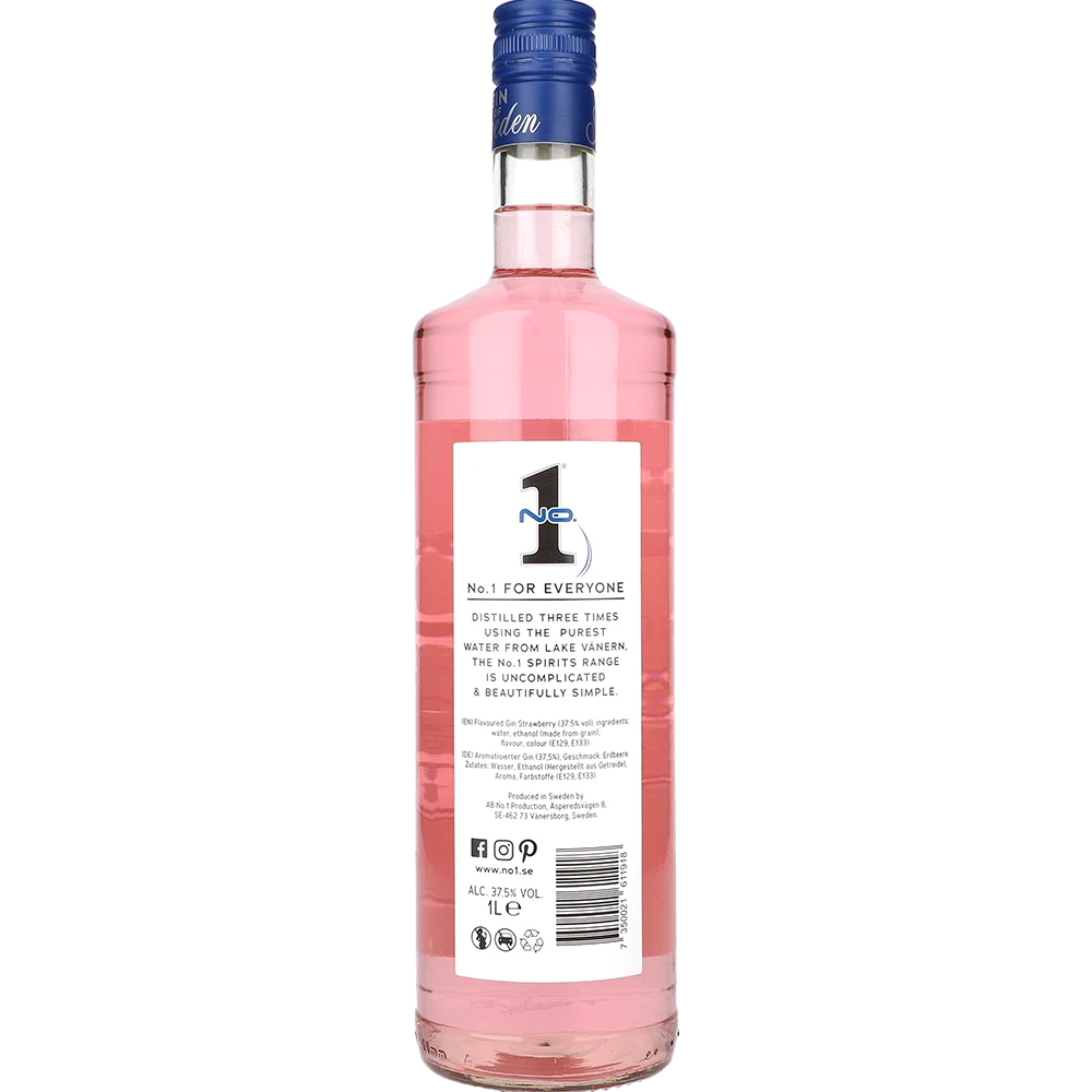 No. 1 Premium Dry Gin Strawberry 37.5 % 1L FL