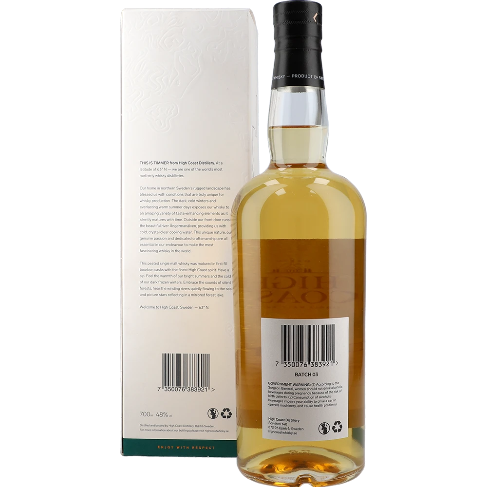 Box Whisky High Coast TIMMER Peat Smoke 48 % 0,7L FL
