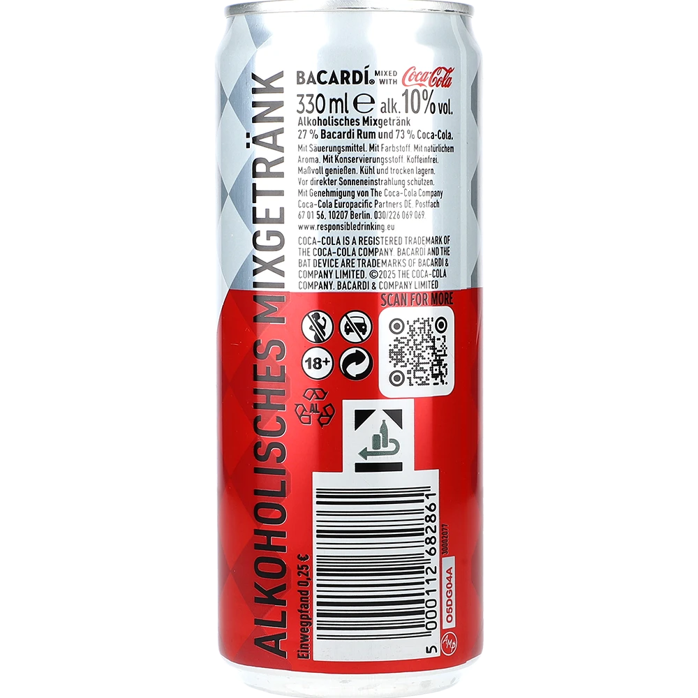 Bacardi & Cola 10% 0,33L DS zzgl. DPG Pfand
