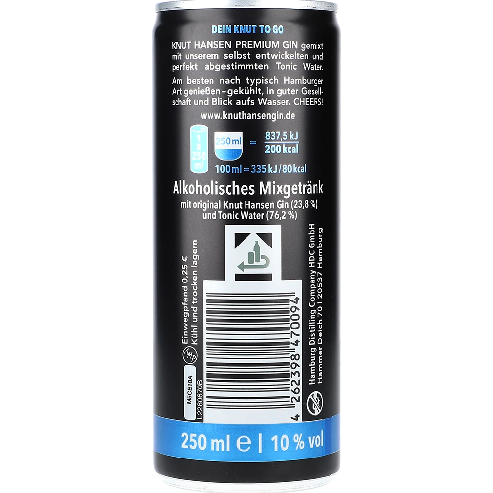 Knut Hansen Gin Tonic 10% 0,25L DS zzgl. DPG Pfand
