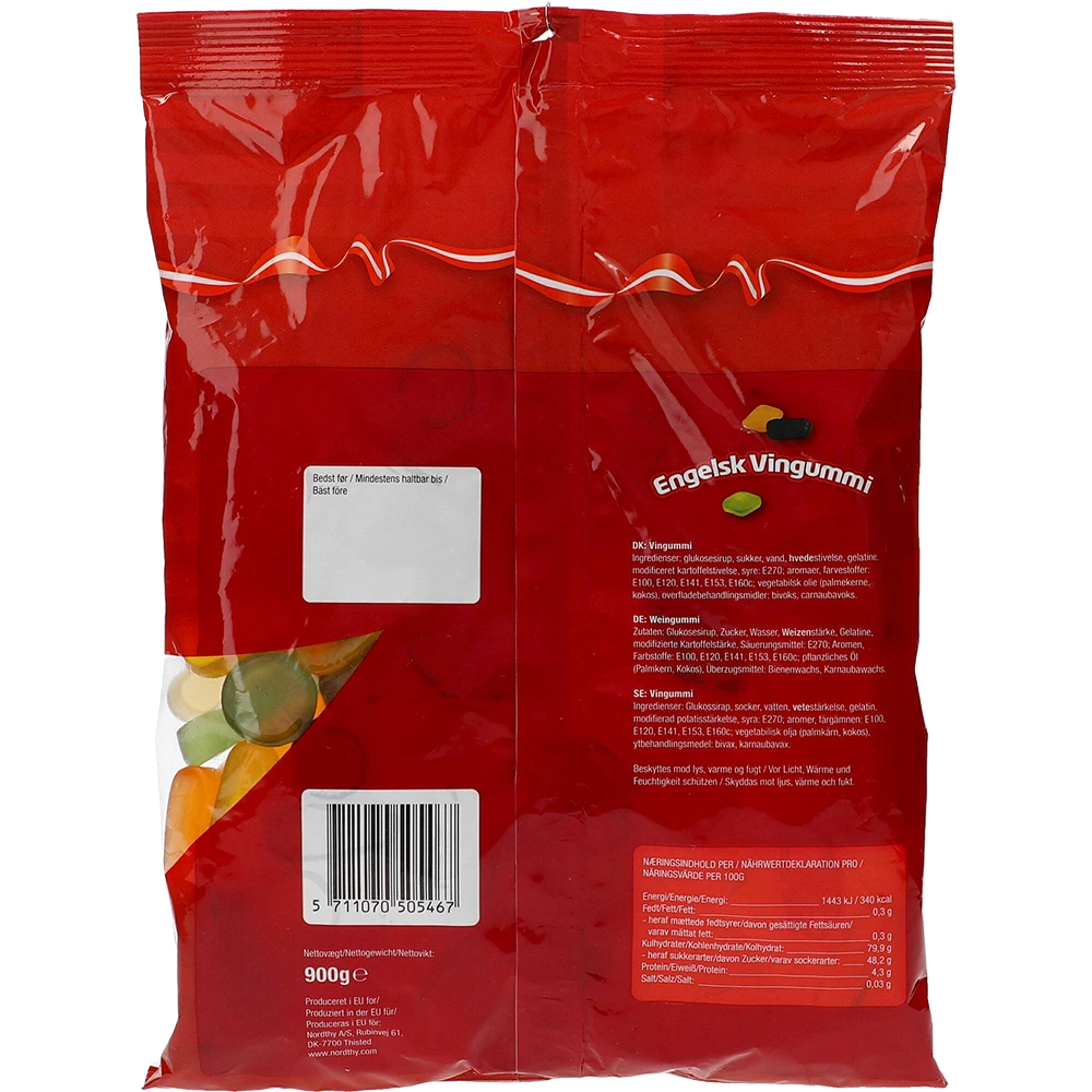Nordthy Engelsk Vingummi 900G BTL