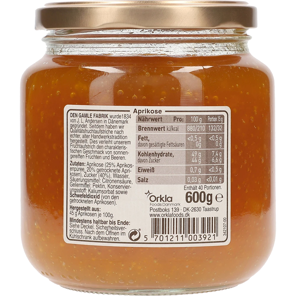 Den Gamle Fabrik Aprikose 600G GL