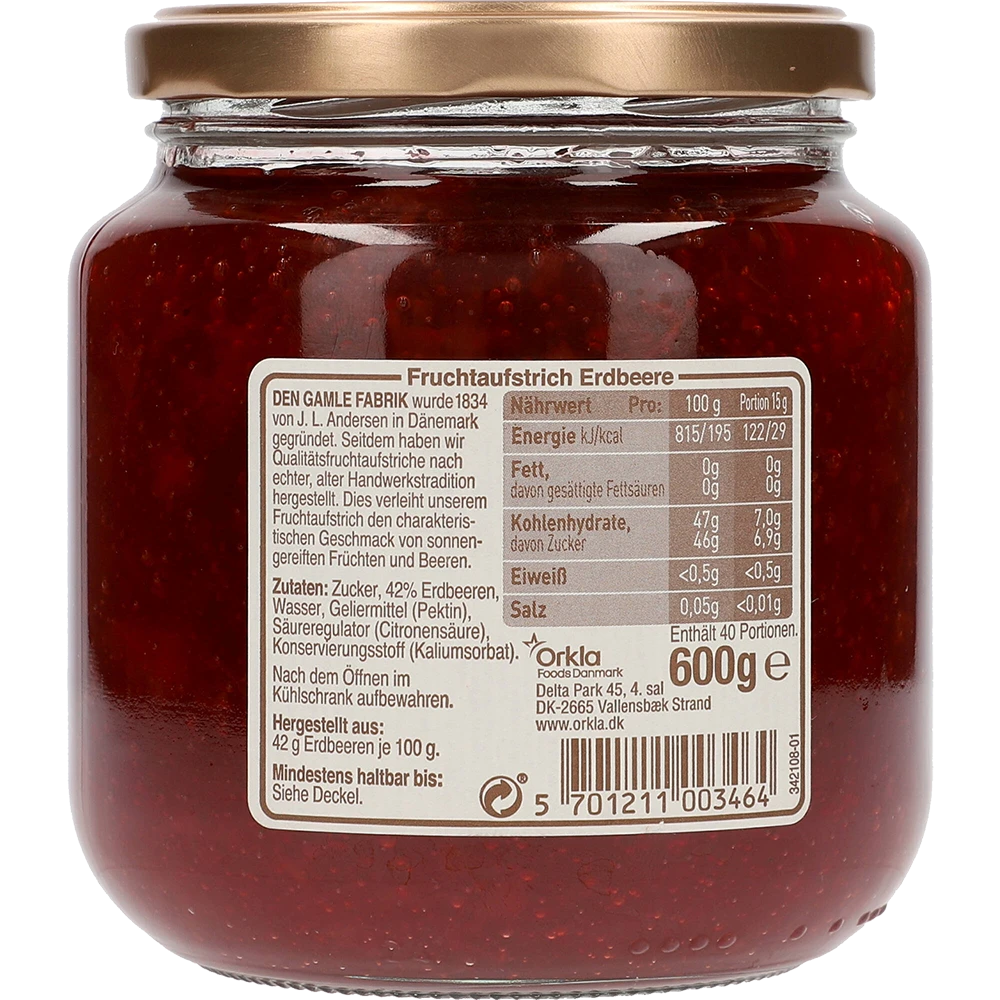 Den Gamle Fabrik Erdbeere 600G GL