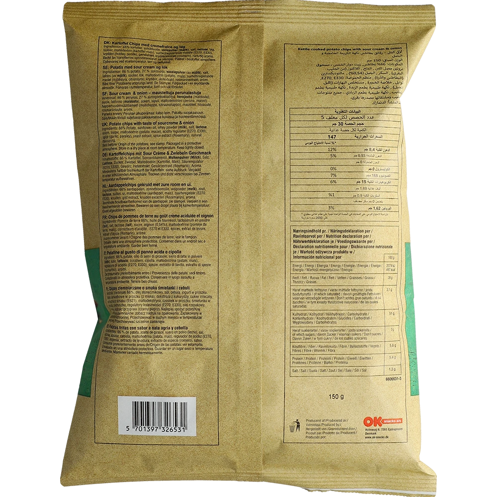 Kettle Chips Sour Cream & Onion 150G BTL