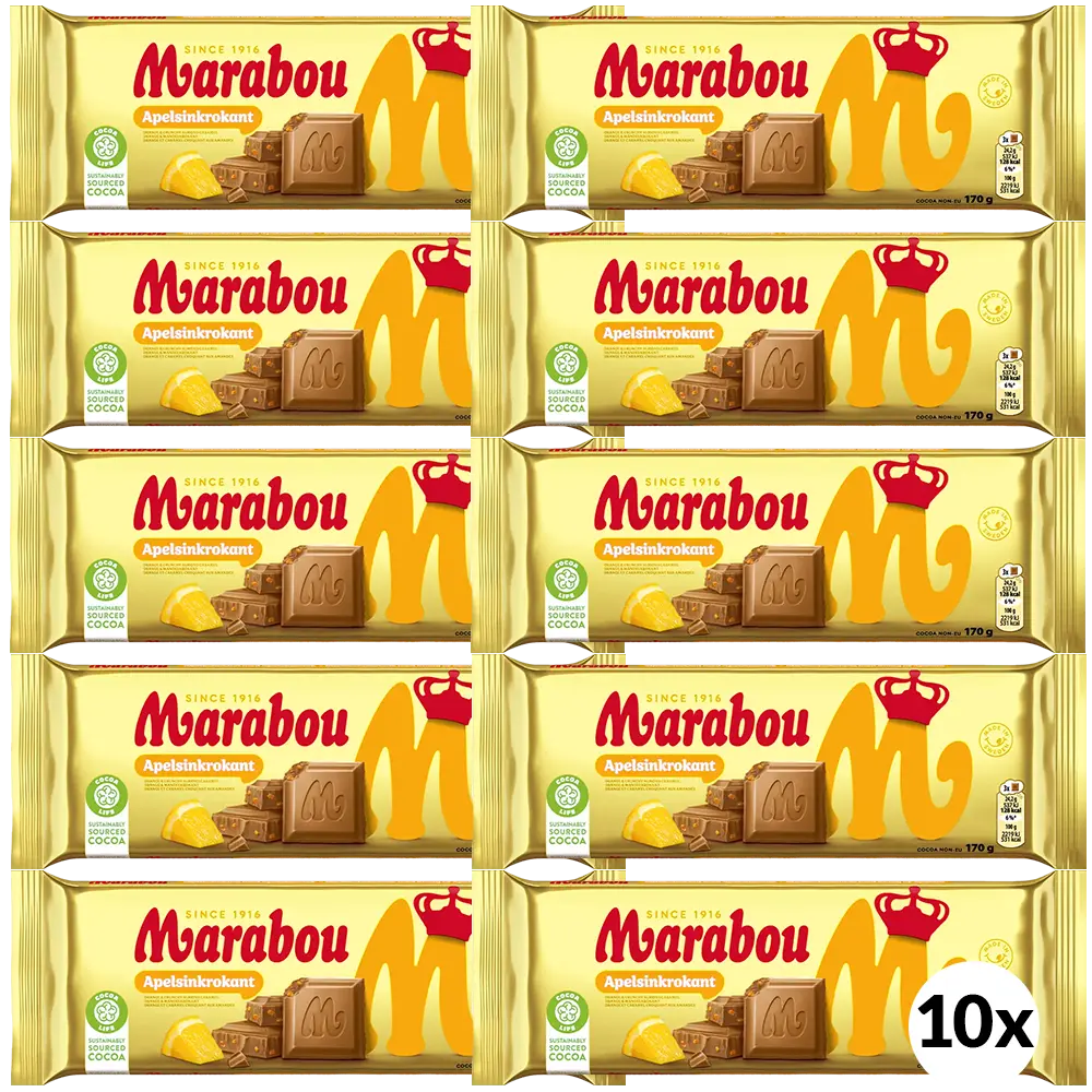 Marabou Apelsinkrokant 10x170G TFL