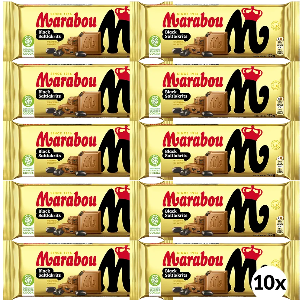 Marabou Black Saltlakritz 10x170G TFL