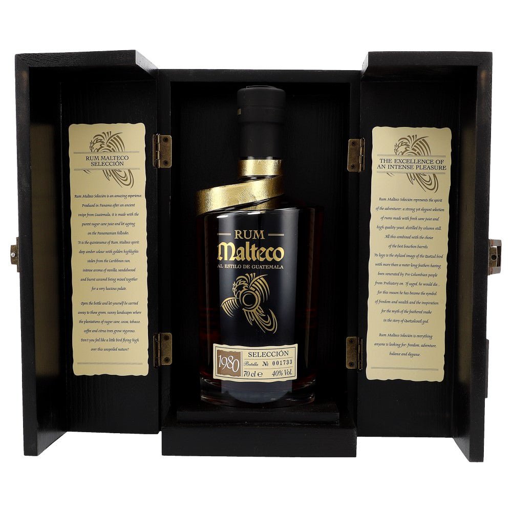 Malteco Seleccion 1980 0,7L Wooden Box 40% - AllSpirits